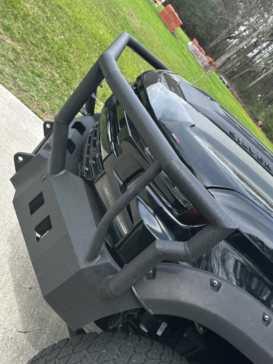 2019 - 2021 Chevrolet Silverado 1500 Front Bumper | Parking Sensor Cutouts Available - Iron Bull BumpersFRONT IRON BUMPER