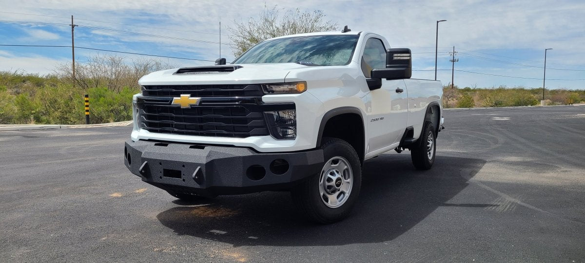 2024-2025 Chevrolet Silverado 2500/3500 Front Winch Bumper (Available for Order) | Parking Sensor Cutouts Available - Iron Bull BumpersFRONT IRON BUMPER