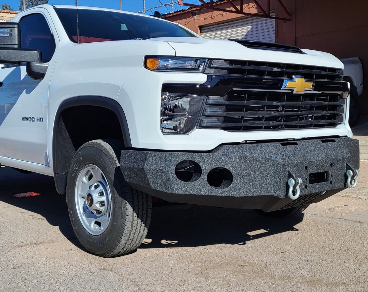 2024-2025 Chevrolet Silverado 2500/3500 Front Winch Bumper (Available for Order) | Parking Sensor Cutouts Available - Iron Bull BumpersFRONT IRON BUMPER