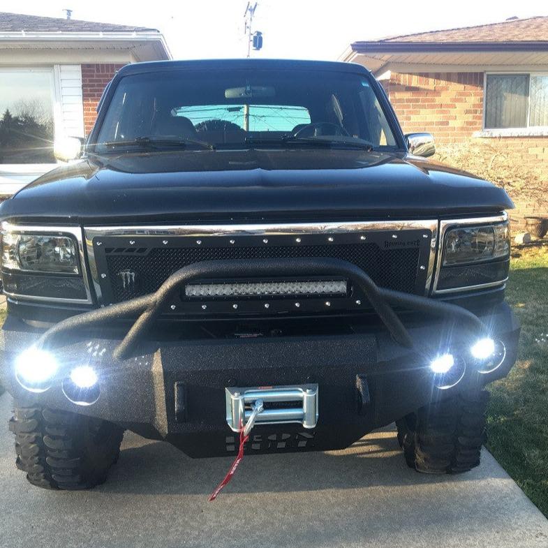 1992-1996 Ford Bronco Front Bumper - Iron Bull BumpersFRONT IRON BUMPER