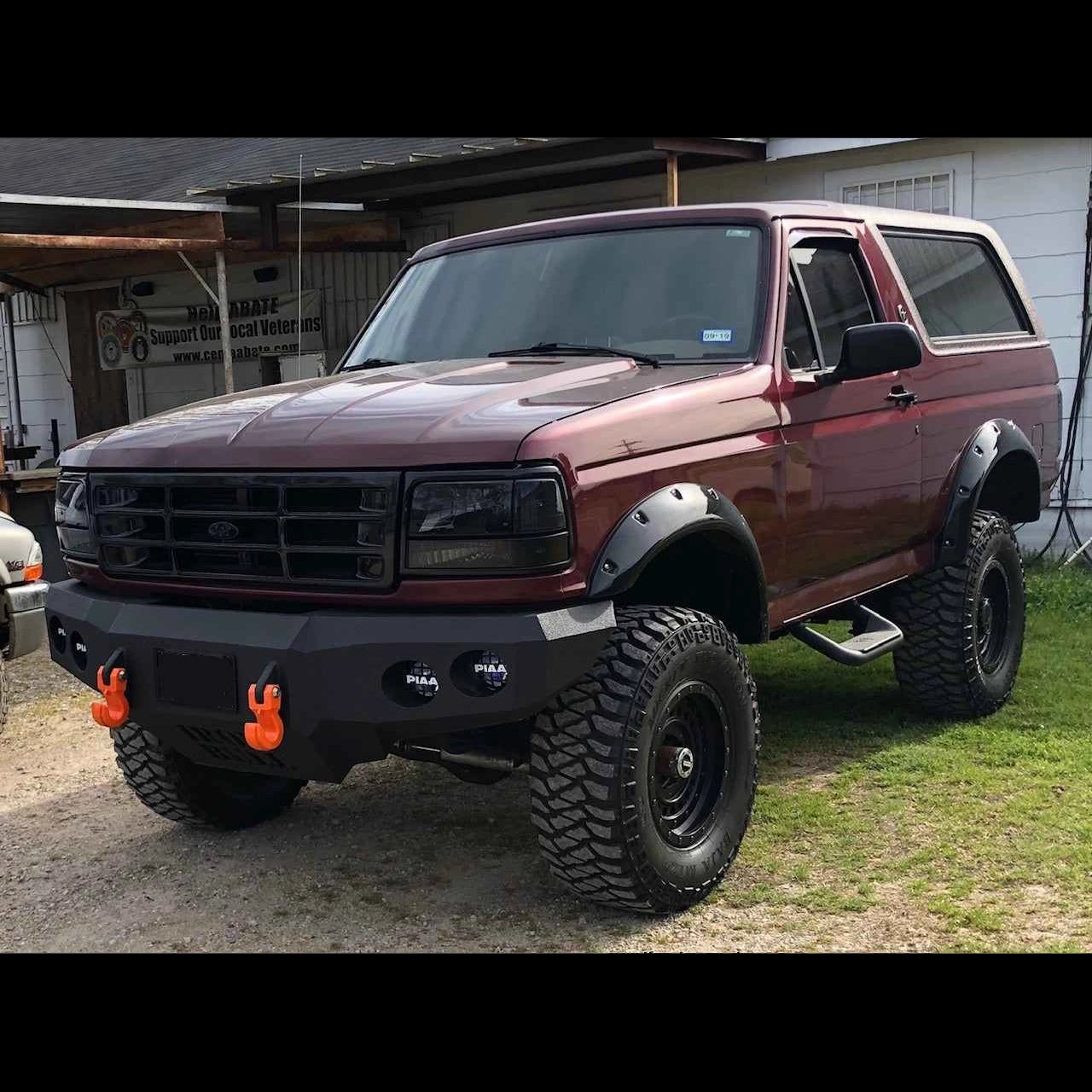 1992-1996 Ford Bronco Front Bumper - Iron Bull BumpersFRONT IRON BUMPER