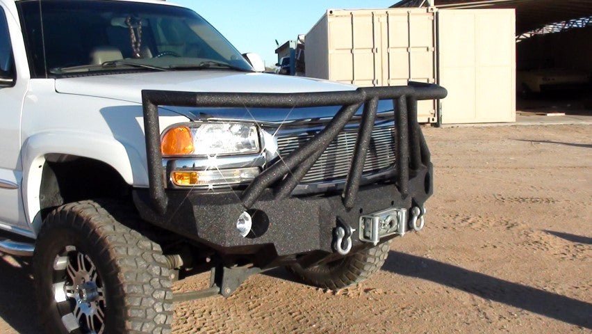 1999-2002 GMC Sierra 1500 Front Bumper (5 OR 6 LUG ONLY) - Iron Bull BumpersFRONT IRON BUMPER