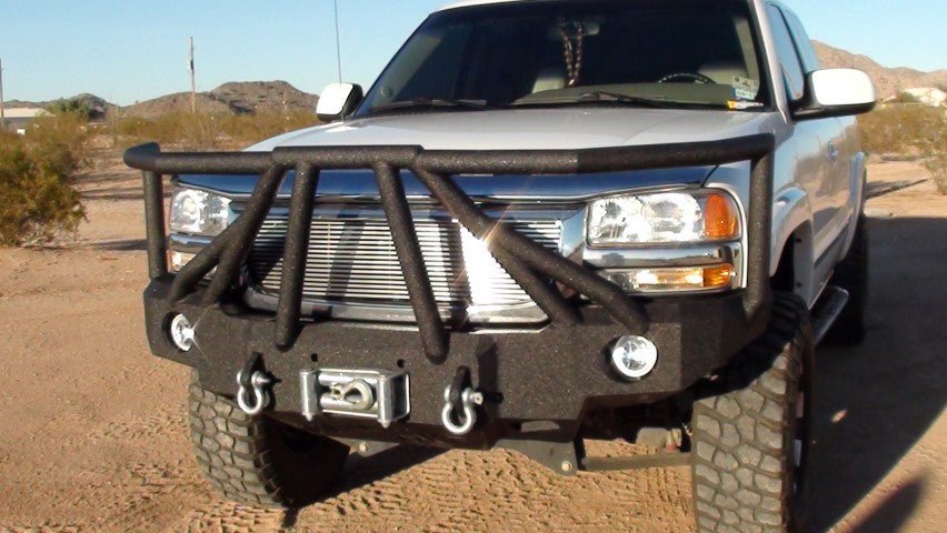 1999-2002 GMC Sierra 1500 Front Bumper (5 OR 6 LUG ONLY) - Iron Bull BumpersFRONT IRON BUMPER