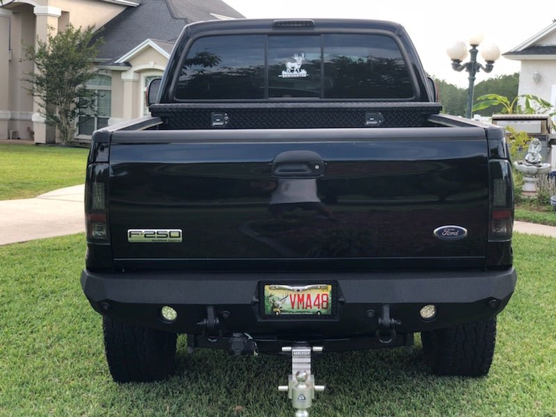 1999-2016 Ford F250/350 Rear Bumper | Parking Sensor Cutouts Available - Iron Bull BumpersREAR IRON BUMPER