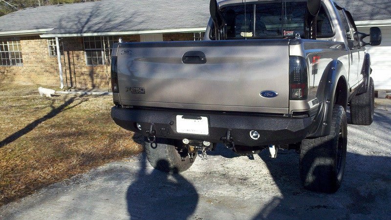 1999-2016 Ford F250/350 Rear Bumper | Parking Sensor Cutouts Available - Iron Bull BumpersREAR IRON BUMPER