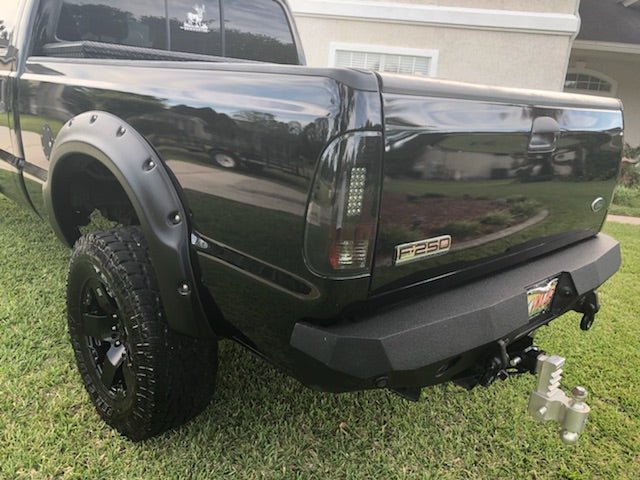 1999-2016 Ford F250/350 Rear Bumper | Parking Sensor Cutouts Available - Iron Bull BumpersREAR IRON BUMPER