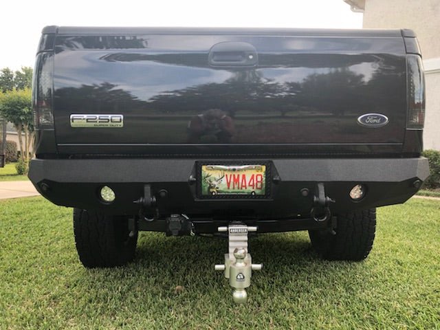 1999-2016 Ford F250/350 Rear Bumper | Parking Sensor Cutouts Available - Iron Bull BumpersREAR IRON BUMPER