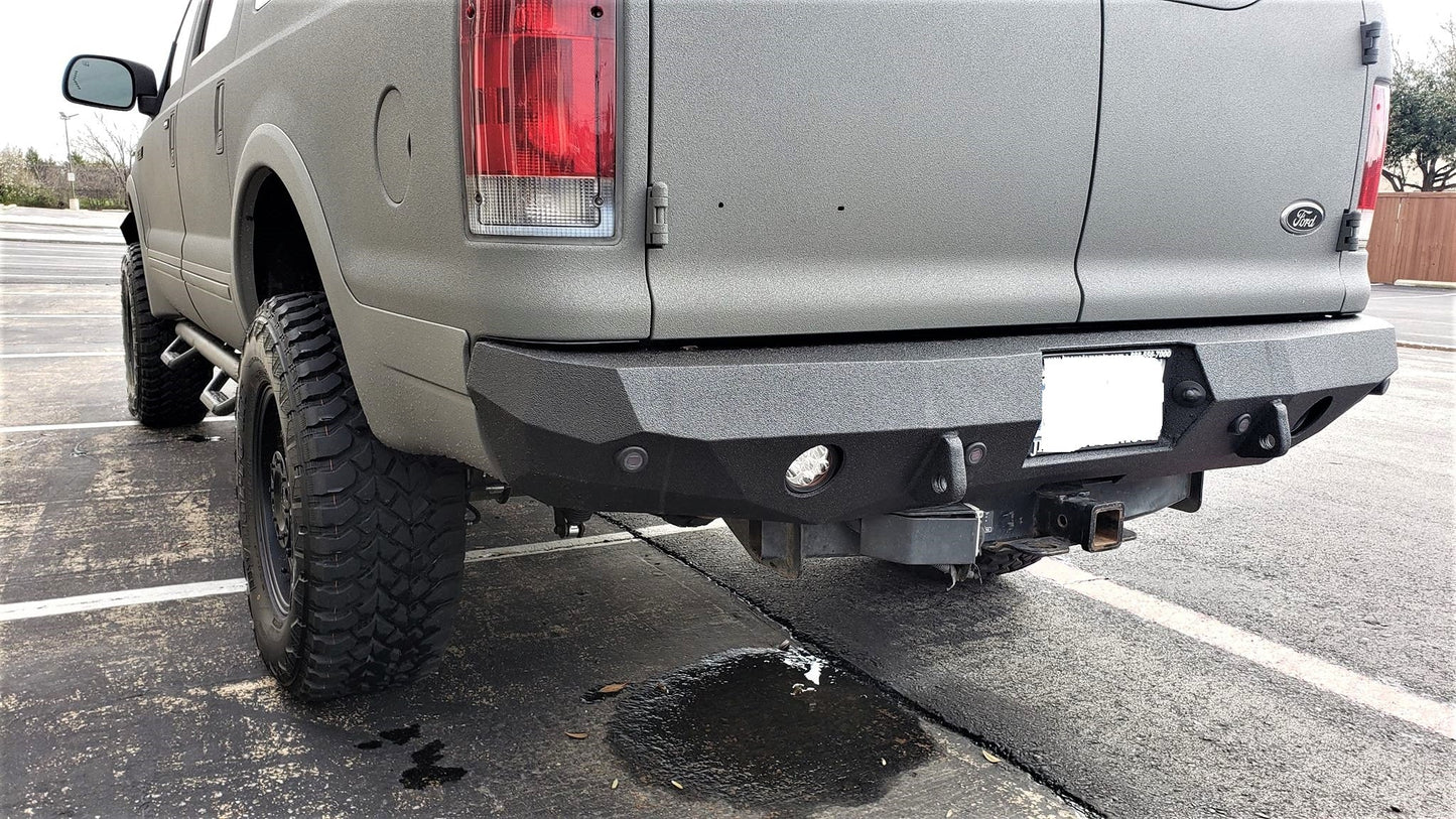 2000-2005 Ford Excursion Rear Bumper | Parking Sensor Cutouts Available - Iron Bull BumpersREAR IRON BUMPER