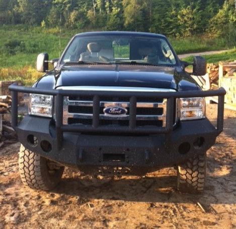 2005-2007 Ford F450/F550 Front Bumper With Fender Flare Adapters - Iron Bull BumpersFRONT IRON BUMPER