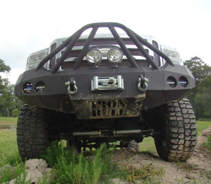2005-2007 Ford F450/F550 Front Bumper With Fender Flare Adapters - Iron Bull BumpersFRONT IRON BUMPER