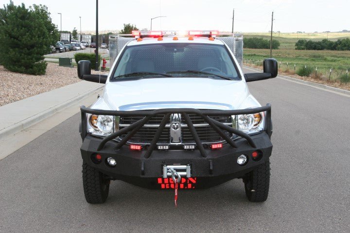 2006-2009 Dodge 4500/5500 Front Bumper With Fender Flare Adapters - Iron Bull BumpersFRONT IRON BUMPER