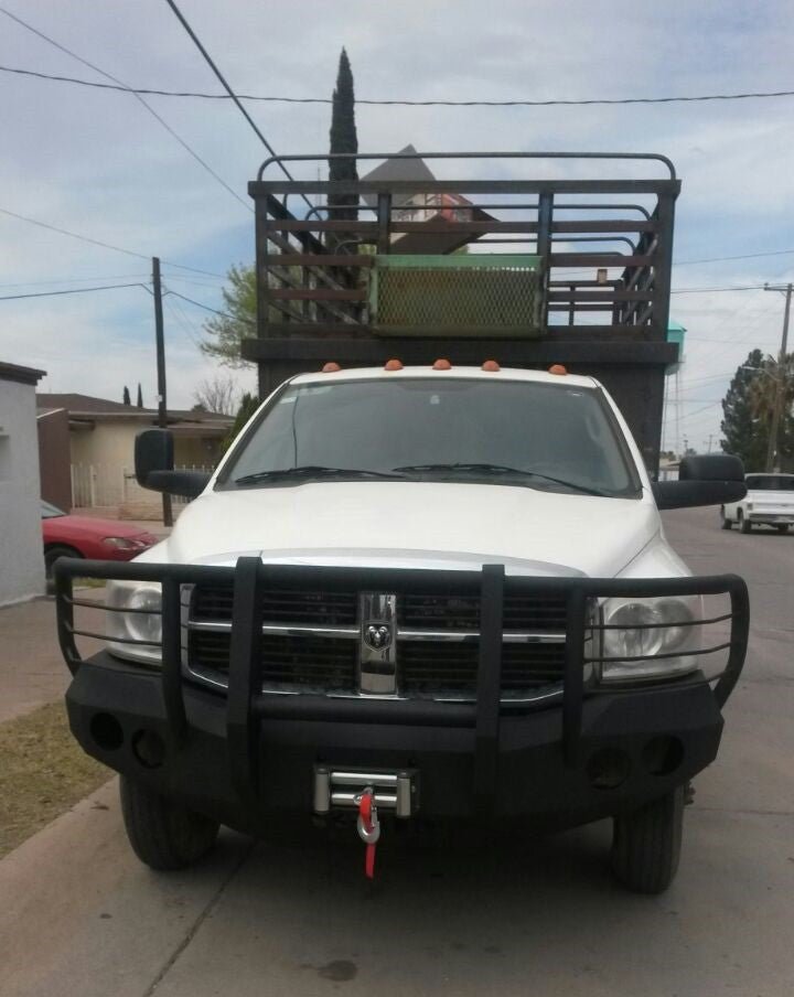 2006-2009 Dodge 4500/5500 Front Bumper With Fender Flare Adapters - Iron Bull BumpersFRONT IRON BUMPER