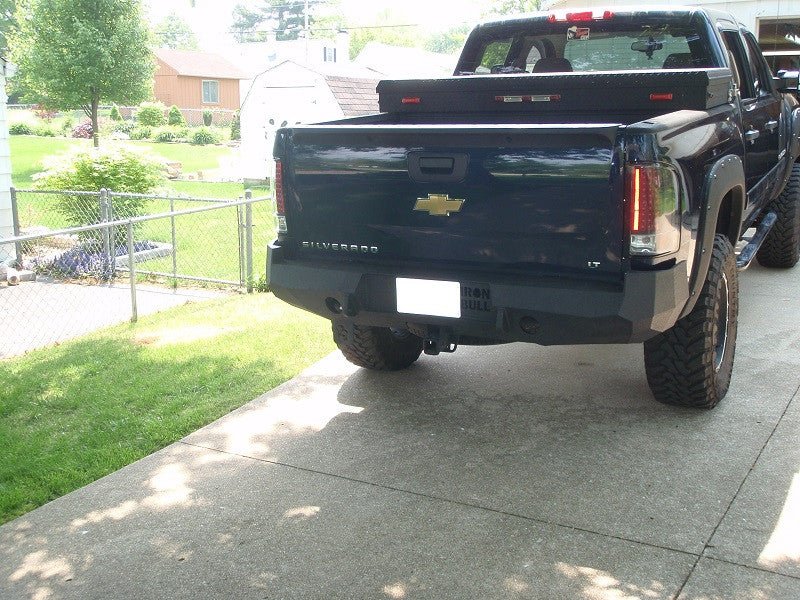 2007-2013 Chevrolet Silverado 1500 Rear Bumper | Parking Sensor Cutouts Available - Iron Bull BumpersREAR IRON BUMPER