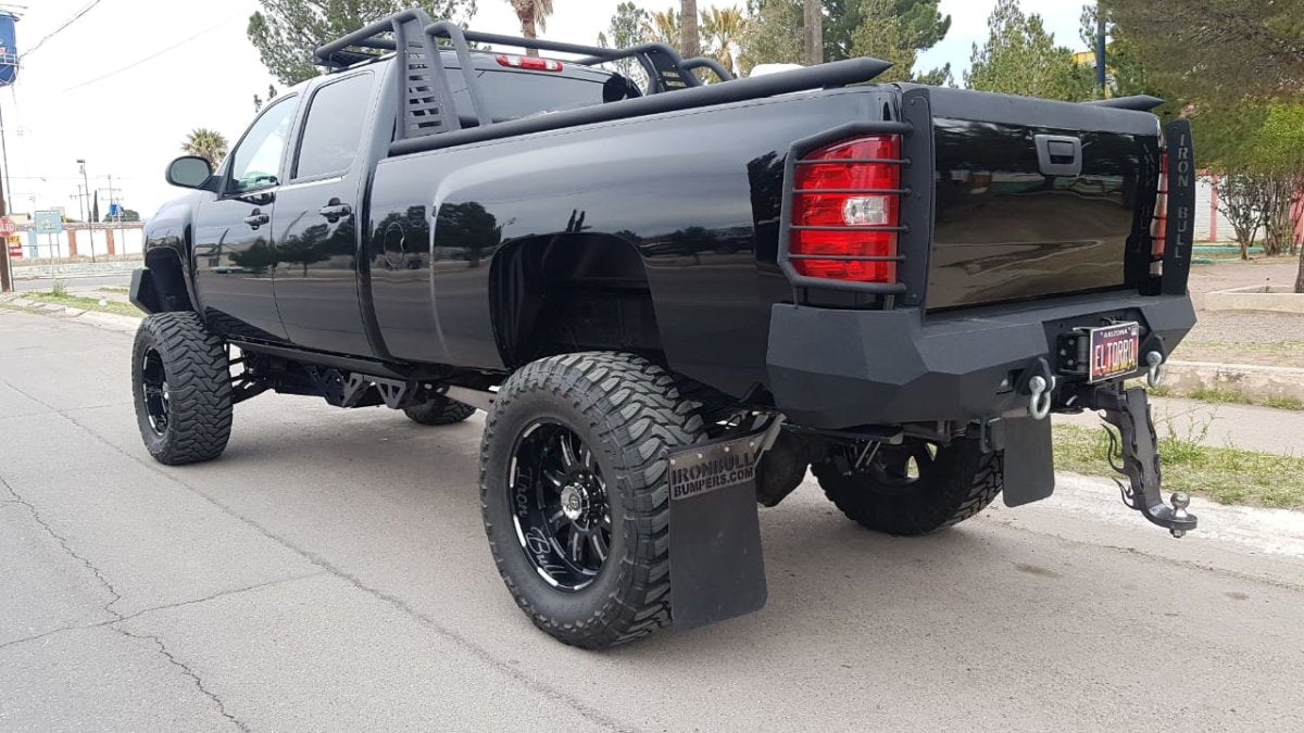 2007-2014 Chevrolet Silverado 2500/3500 Rear Bumper | Parking Sensor Cutouts Available - Iron Bull BumpersREAR IRON BUMPER