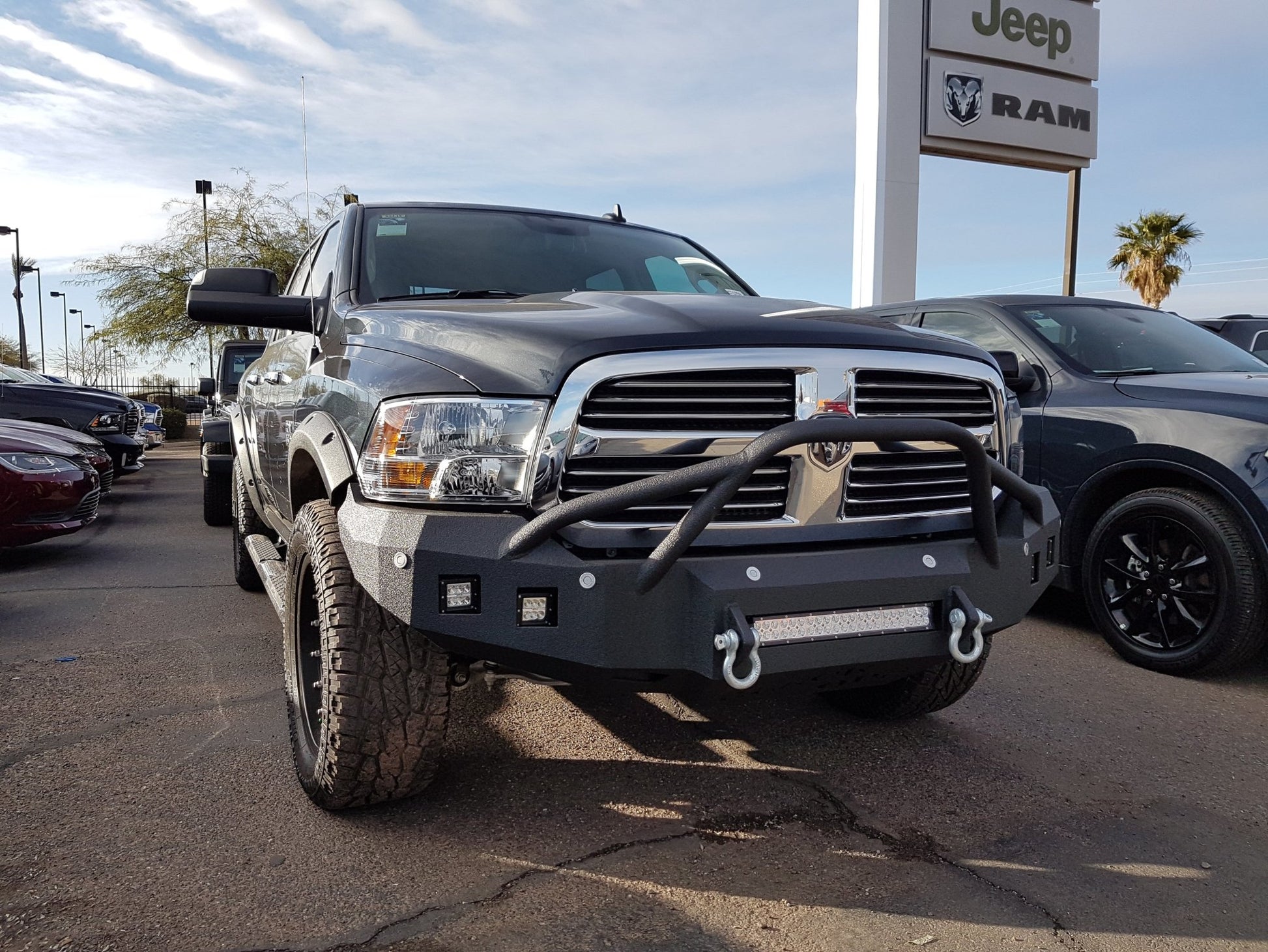2013-2022 Classic Only RAM 1500 Sport Front Bumper | Parking Sensor Cutouts Available - Iron Bull Bumpers