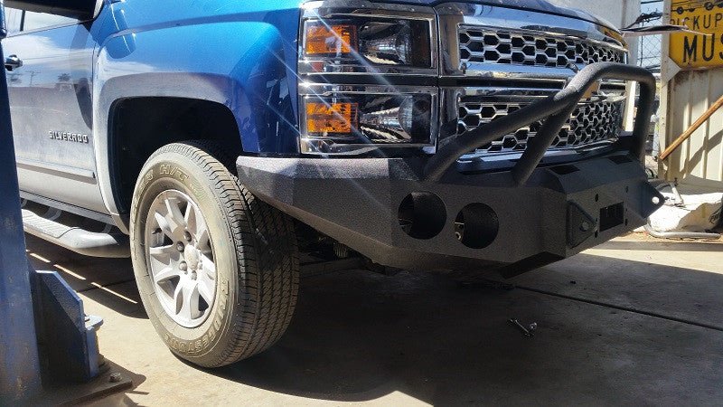 2014-2015 Chevrolet Silverado 1500 Front Bumper | Parking Sensor Cutouts Available - Iron Bull BumpersFRONT IRON BUMPER