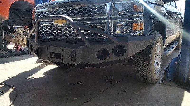 2014-2015 Chevrolet Silverado 1500 Front Bumper | Parking Sensor Cutouts Available - Iron Bull BumpersFRONT IRON BUMPER