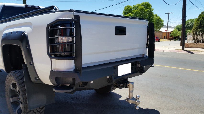 2015-2019 GMC Siera 2500/3500 Rear Bumper | Parking Sensor Cutouts Available - Iron Bull BumpersREAR IRON BUMPER