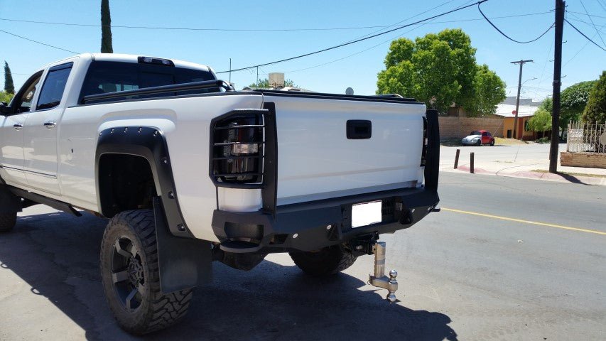 2015-2019 GMC Siera 2500/3500 Rear Bumper | Parking Sensor Cutouts Available - Iron Bull BumpersREAR IRON BUMPER