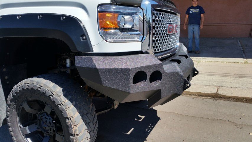 2015-2019 GMC Sierra 2500/3500 Front Bumper | Parking Sensor Cutouts Available - Iron Bull BumpersFRONT IRON BUMPER