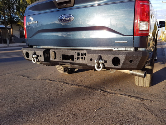 2015-2020 Ford F150 Rear Bumper | Parking Sensor Cutouts Available - Iron Bull BumpersREAR IRON BUMPER