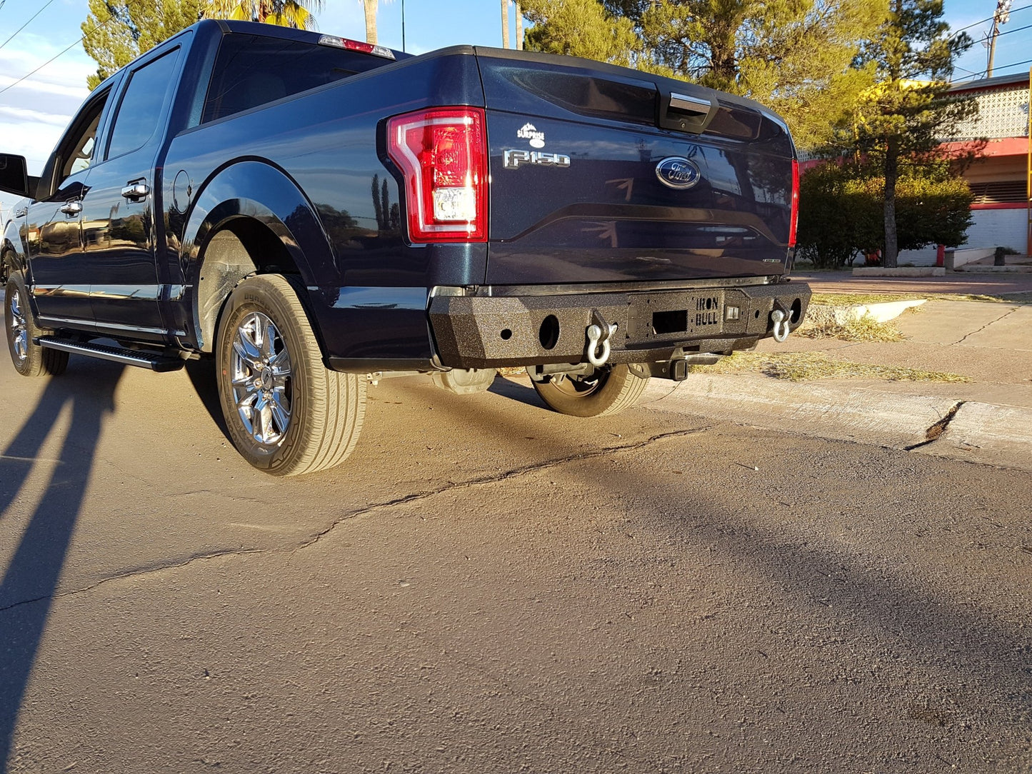 2015-2020 Ford F150 Rear Bumper | Parking Sensor Cutouts Available - Iron Bull BumpersREAR IRON BUMPER