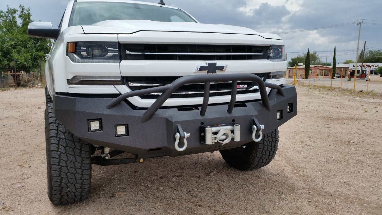 2016-2018 Chevrolet Silverado 1500 Front Bumper | Parking Sensor Cutouts Available - Iron Bull BumpersFRONT IRON BUMPER