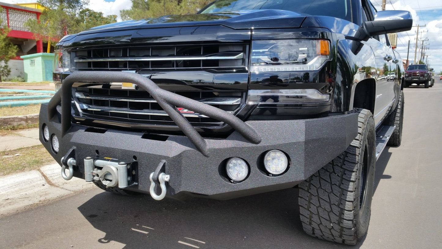 2016-2018 Chevrolet Silverado 1500 Front Bumper | Parking Sensor Cutouts Available - Iron Bull BumpersFRONT IRON BUMPER