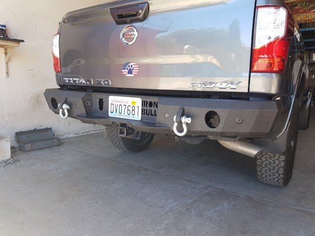 2016-2023 Nissan Titan XD Rear Bumper | Parking Sensor Cutouts Available - Iron Bull BumpersREAR IRON BUMPER