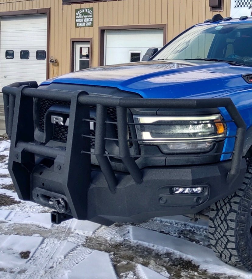 2019-2022 RAM 4500/5500 LARAMIE/LIMITED Front Bumper With Factory Fog Lights And Fender Flare Adapters - Iron Bull Bumpers