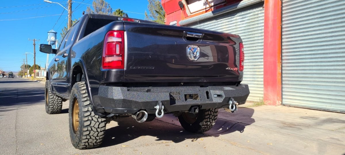 2019-2024 (New Body Style) RAM 1500 Factory Dual Exhaust Rear Bumper - Iron Bull BumpersREAR IRON BUMPER