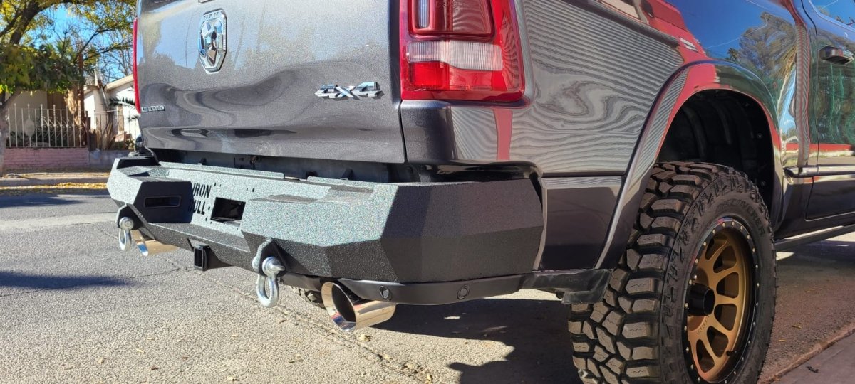 2019-2024 (New Body Style) RAM 1500 Factory Dual Exhaust Rear Bumper - Iron Bull BumpersREAR IRON BUMPER