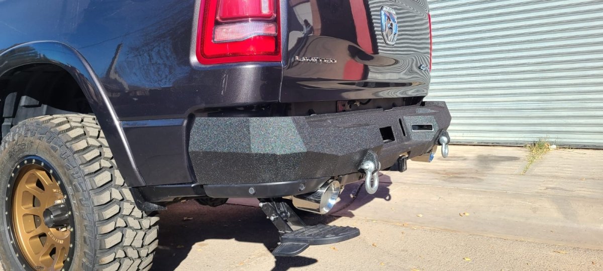 2019-2024 (New Body Style) RAM 1500 Factory Dual Exhaust Rear Bumper - Iron Bull BumpersREAR IRON BUMPER