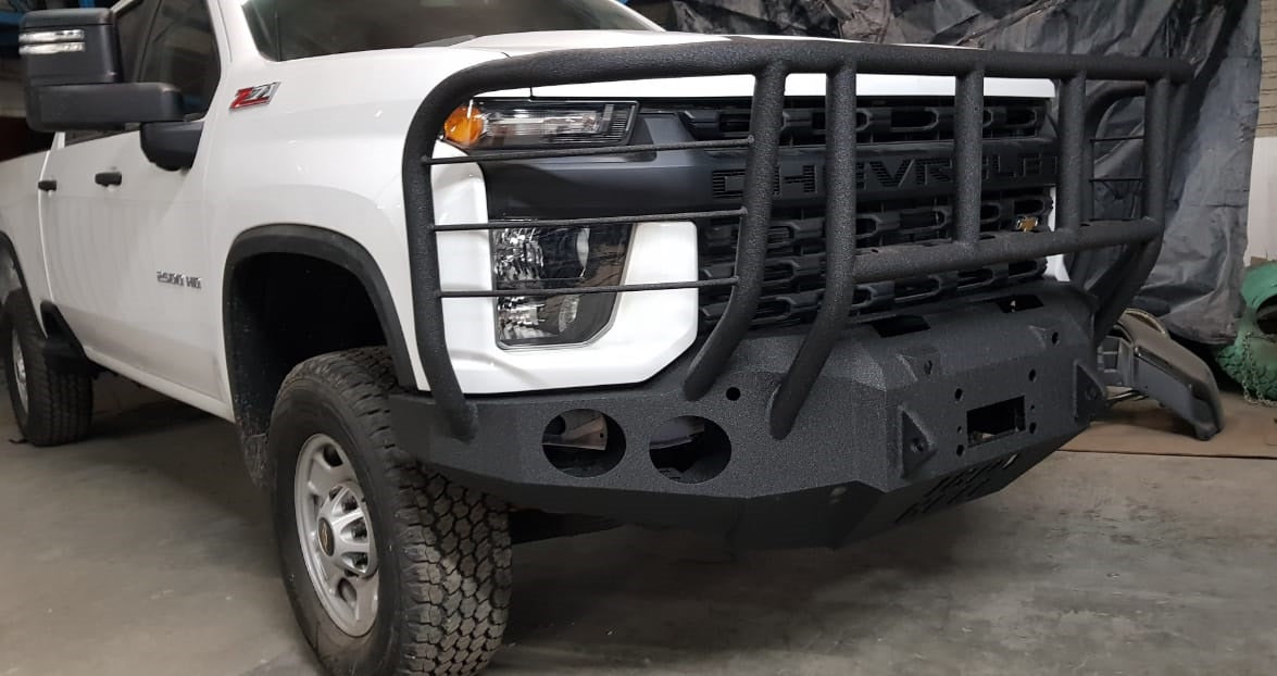 2020-2022 Chevrolet Silverado 2500/3500 Front Bumper | Parking Sensor Cutouts Available - Iron Bull BumpersFRONT IRON BUMPER