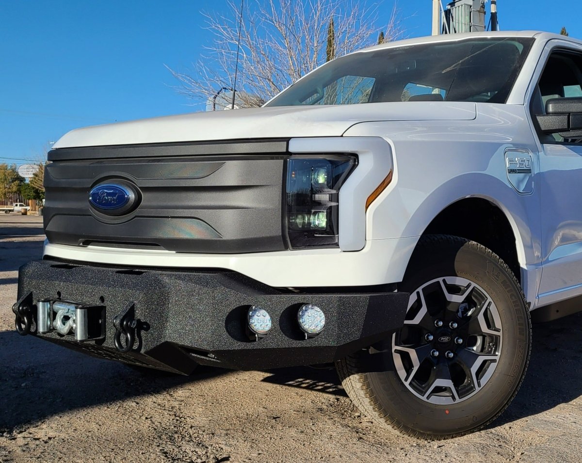 2022-2025 Ford F150 Lightning Front Bumper | Parking Sensor Cutouts Available - Iron Bull BumpersFRONT IRON BUMPER