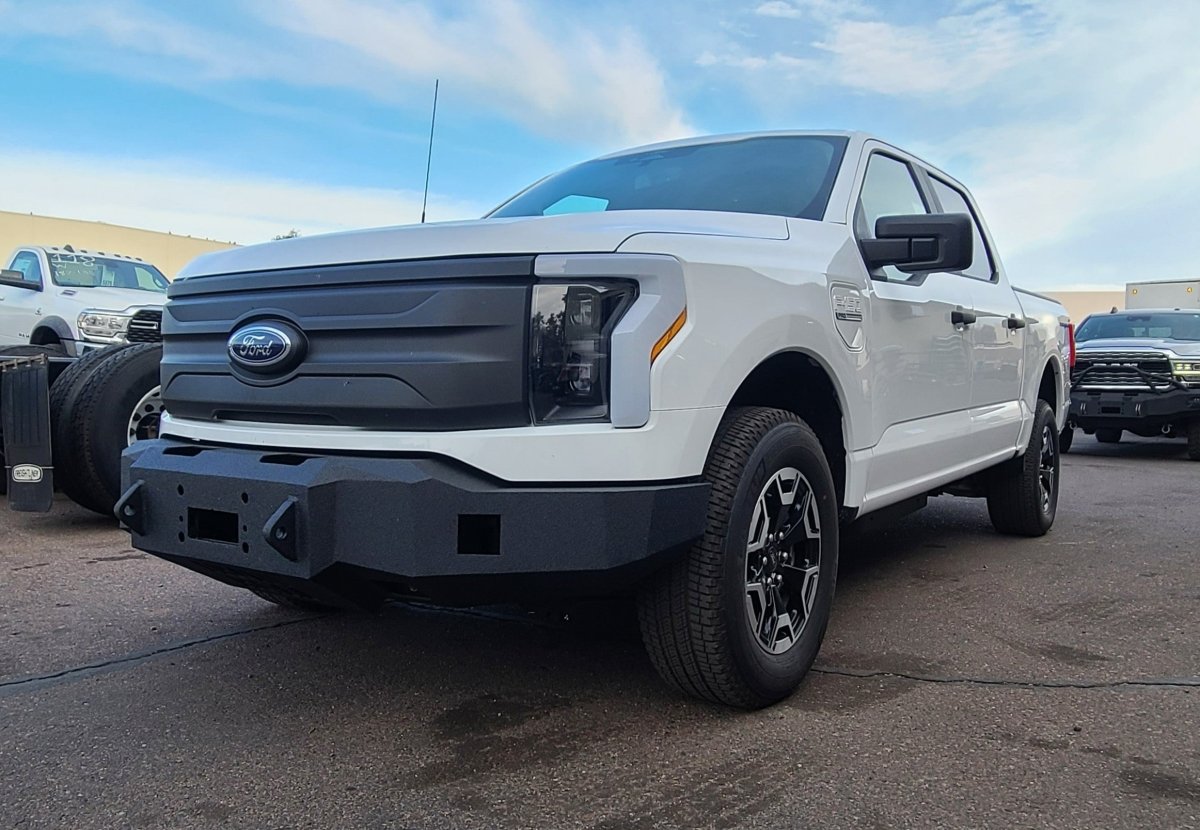 2022-2025 Ford F150 Lightning Front Bumper | Parking Sensor Cutouts Available - Iron Bull BumpersFRONT IRON BUMPER