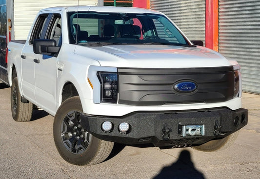 2022-2025 Ford F150 Lightning Front Bumper | Parking Sensor Cutouts Available - Iron Bull BumpersFRONT IRON BUMPER