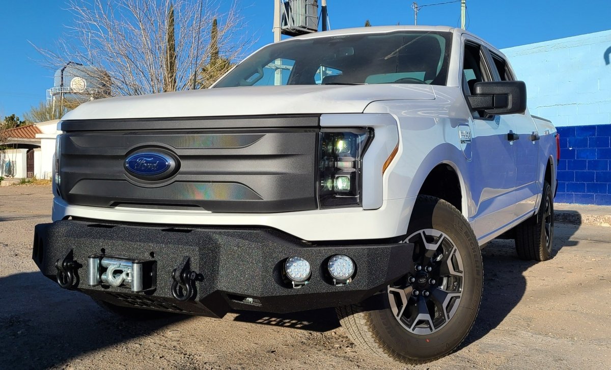 2022-2025 Ford F150 Lightning Front Bumper | Parking Sensor Cutouts Available - Iron Bull BumpersFRONT IRON BUMPER