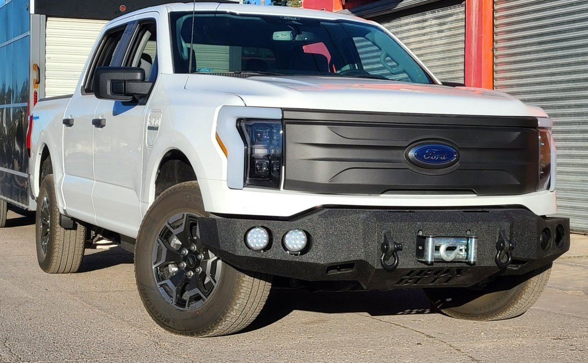 2022-2025 Ford F150 Lightning Front Bumper | Parking Sensor Cutouts Available - Iron Bull BumpersFRONT IRON BUMPER