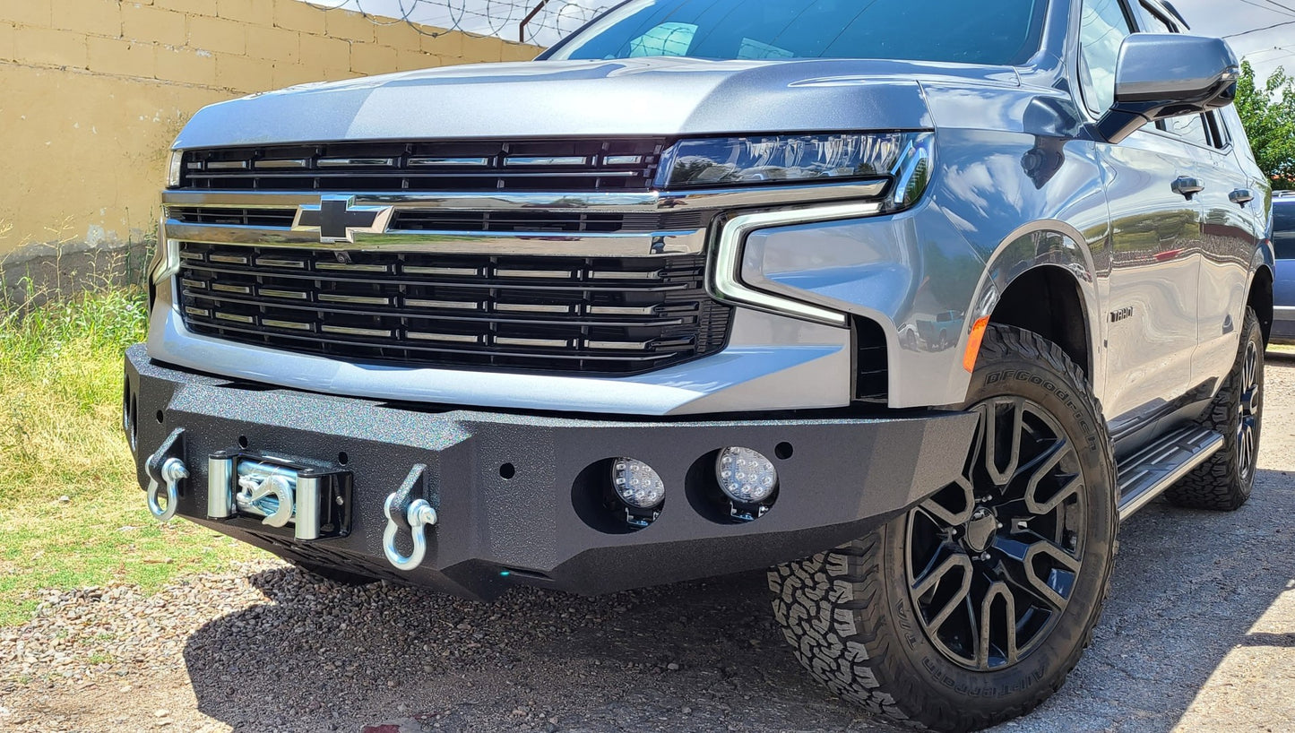 2021-2023 Chevrolet Tahoe / Suburban Front Bumper | Parking Sensor Cutouts Available - Front Truck Winch Bumper