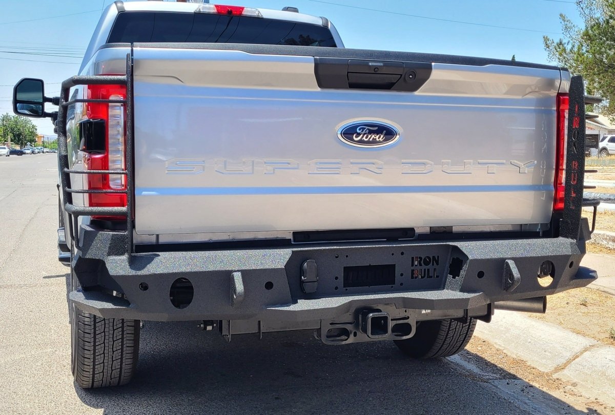 2023 - Present Ford F250/F350 Rear Bumper | Parking Sensor Cutouts Available - Iron Bull BumpersREAR IRON BUMPER