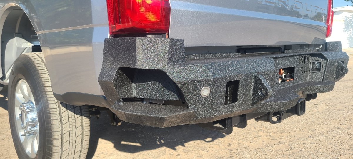 2023 - Present Ford F250/F350 Rear Bumper | Parking Sensor Cutouts Available - Iron Bull BumpersREAR IRON BUMPER