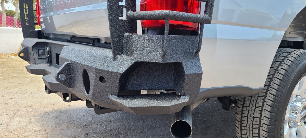 2023 - Present Ford F250/F350 Rear Bumper | Parking Sensor Cutouts Available - Iron Bull BumpersREAR IRON BUMPER