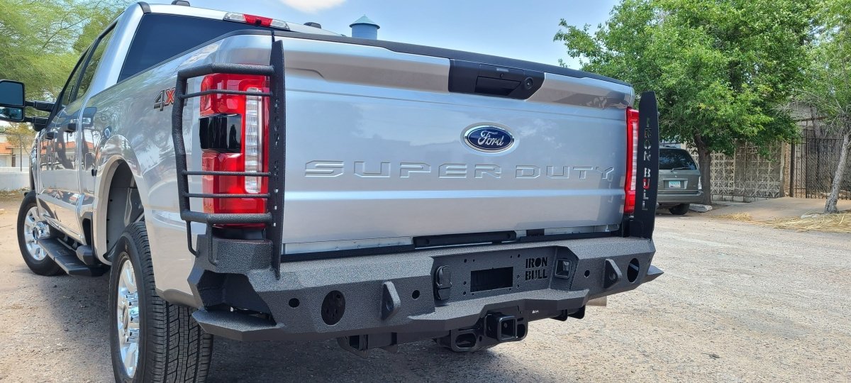 2023 - Present Ford F250/F350 Rear Bumper | Parking Sensor Cutouts Available - Iron Bull BumpersREAR IRON BUMPER