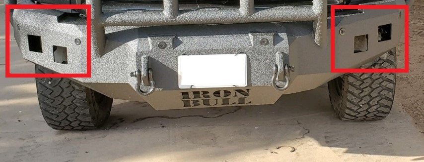 BUMPER ADD-ON: Square Light Style - Iron Bull BumpersBUMPER OPTION