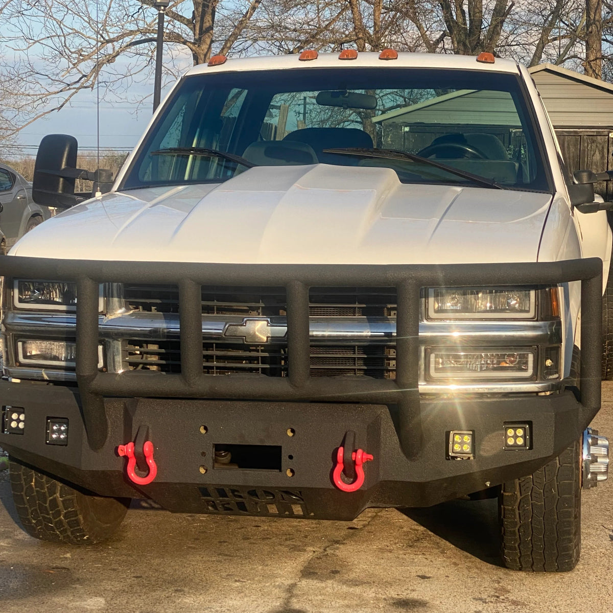 1988 - 2000 GMC Sierra 2500/3500 Front Bumper - Iron Bull BumpersFRONT IRON BUMPER