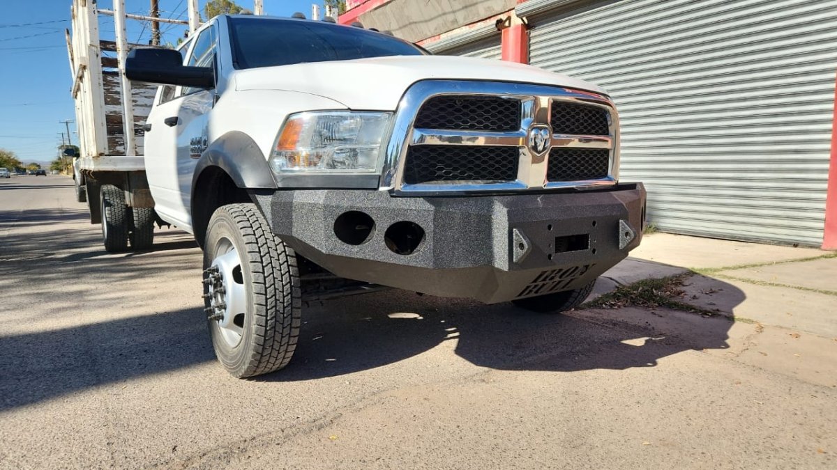 2010 - 2018 RAM 4500/5500 Front Bumper With Fender Flare Adapters | Parking Sensor Cutouts Available - Iron Bull BumpersFRONT IRON BUMPER