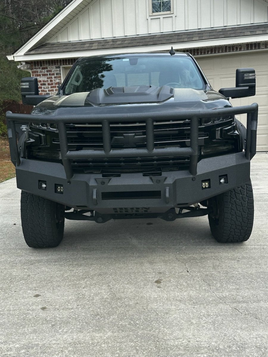 2019 - 2021 Chevrolet Silverado 1500 Front Bumper | Parking Sensor Cutouts Available - Iron Bull BumpersFRONT IRON BUMPER