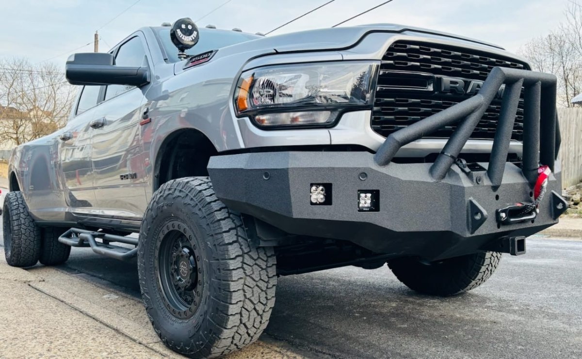 2019 - 2024 RAM 2500/3500 Front Bumper | Parking Sensor Cutouts Available - Iron Bull BumpersFRONT IRON BUMPER