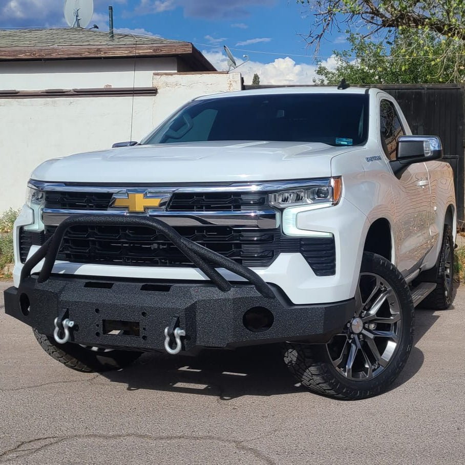 2022 - 2025 Chevrolet Silverado 1500 Front Bumper | Parking Sensor Cutouts Available - Iron Bull BumpersFRONT IRON BUMPER